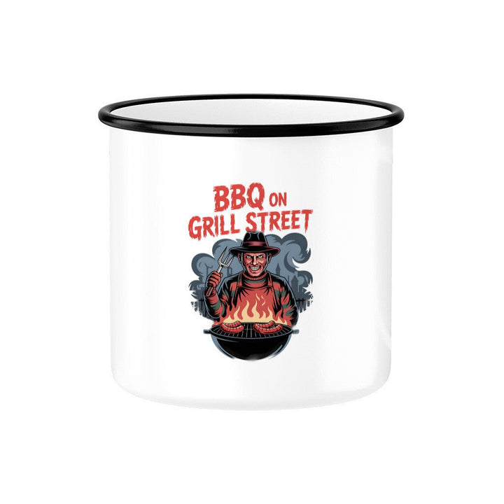 BBQ on Grill Street - Emaille Tasse | Mug | Dark Shadows Arts