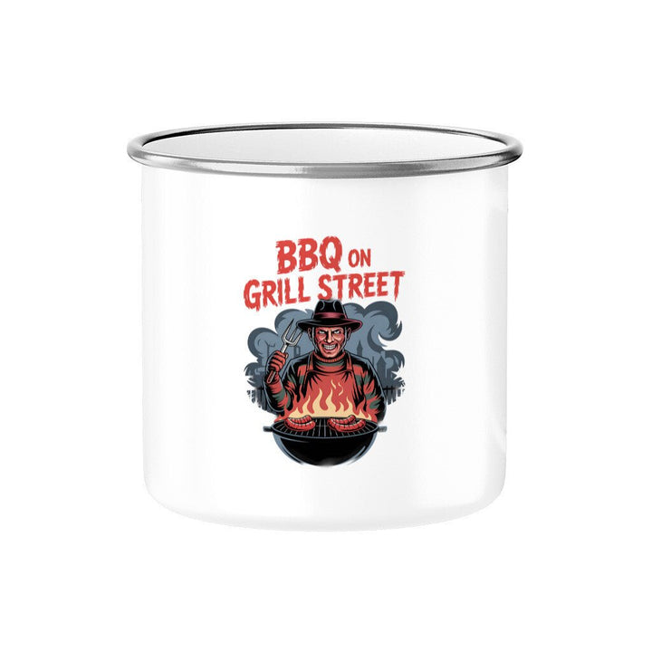 BBQ on Grill Street - Emaille Tasse | Mug | Dark Shadows Arts