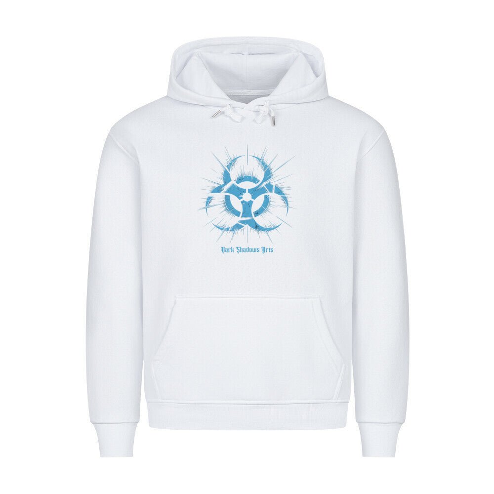 Biohazard Blue_ Apokalyptisches Symbol - HigherBlanks Premium Hoodie | Hoodie | Dark Shadows Arts
