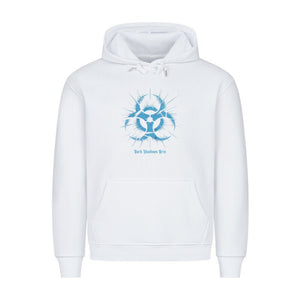 Biohazard Blue_ Apokalyptisches Symbol - HigherBlanks Premium Hoodie | Hoodie | Dark Shadows Arts