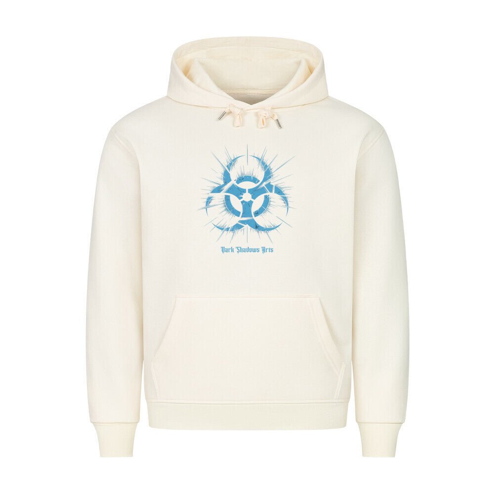Biohazard Blue_ Apokalyptisches Symbol - HigherBlanks Premium Hoodie | Hoodie | Dark Shadows Arts