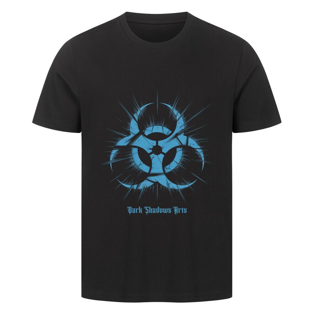 Biohazard Blue_ Apokalyptisches Symbol - HigherBlanks Premium T-Shirt | T-Shirt | Dark Shadows Arts