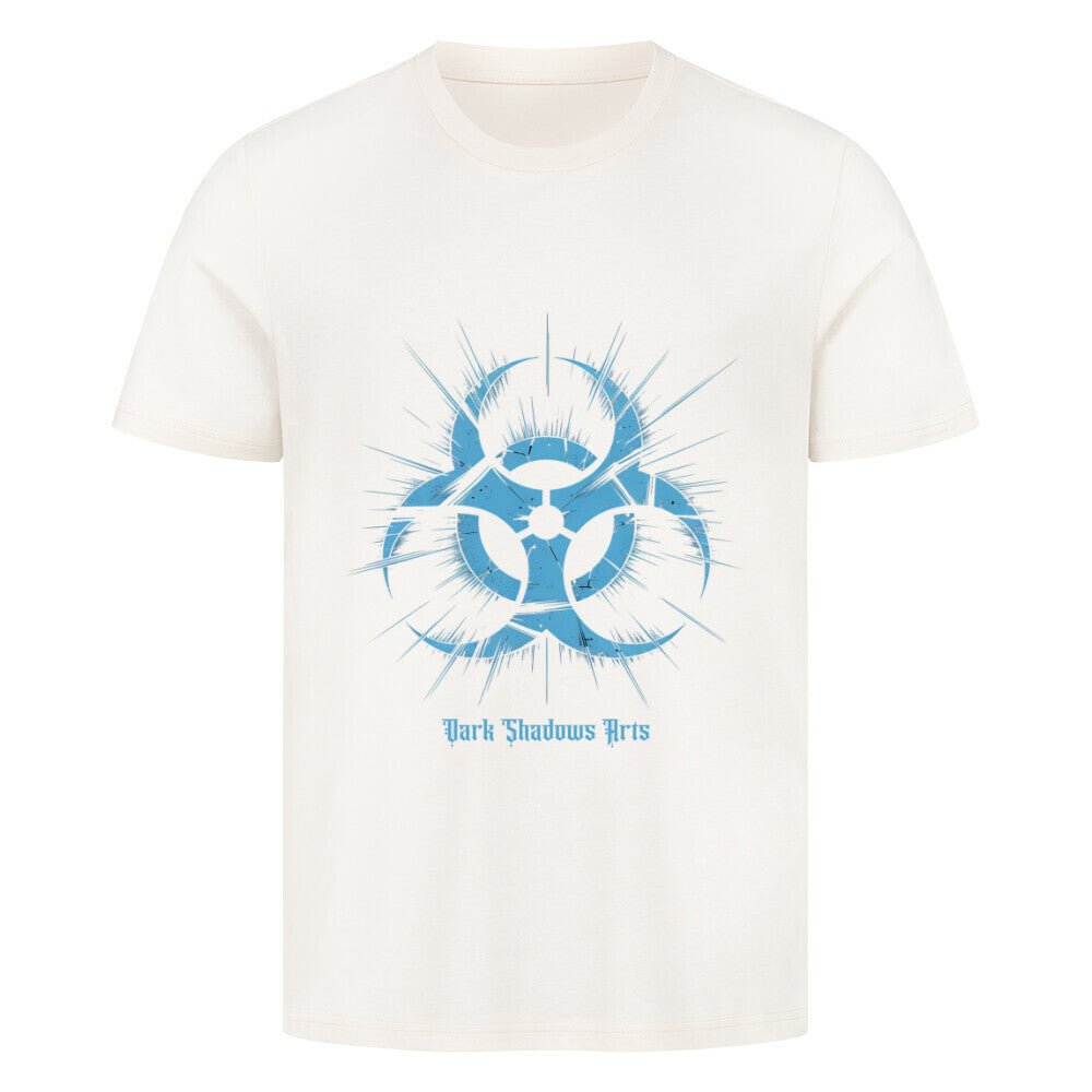 Biohazard Blue_ Apokalyptisches Symbol - HigherBlanks Premium T-Shirt | T-Shirt | Dark Shadows Arts