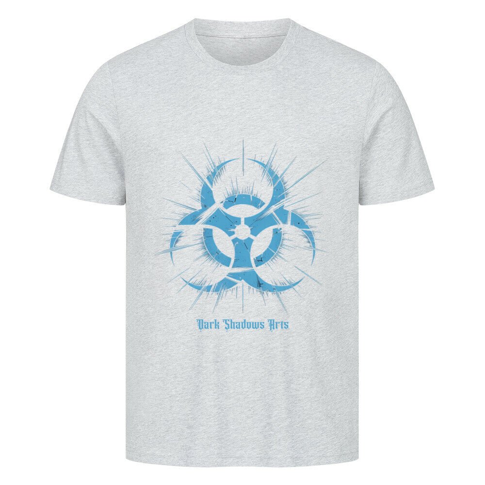 Biohazard Blue_ Apokalyptisches Symbol - HigherBlanks Premium T-Shirt | T-Shirt | Dark Shadows Arts