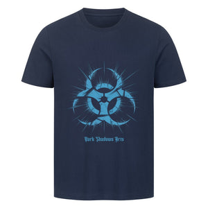 Biohazard Blue_ Apokalyptisches Symbol - HigherBlanks Premium T-Shirt | T-Shirt | Dark Shadows Arts