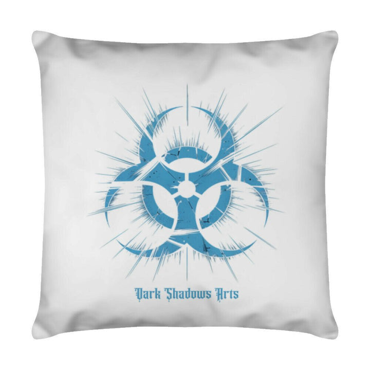 Biohazard Blue_ Apokalyptisches Symbol - Kissen | Pillow | Dark Shadows Arts