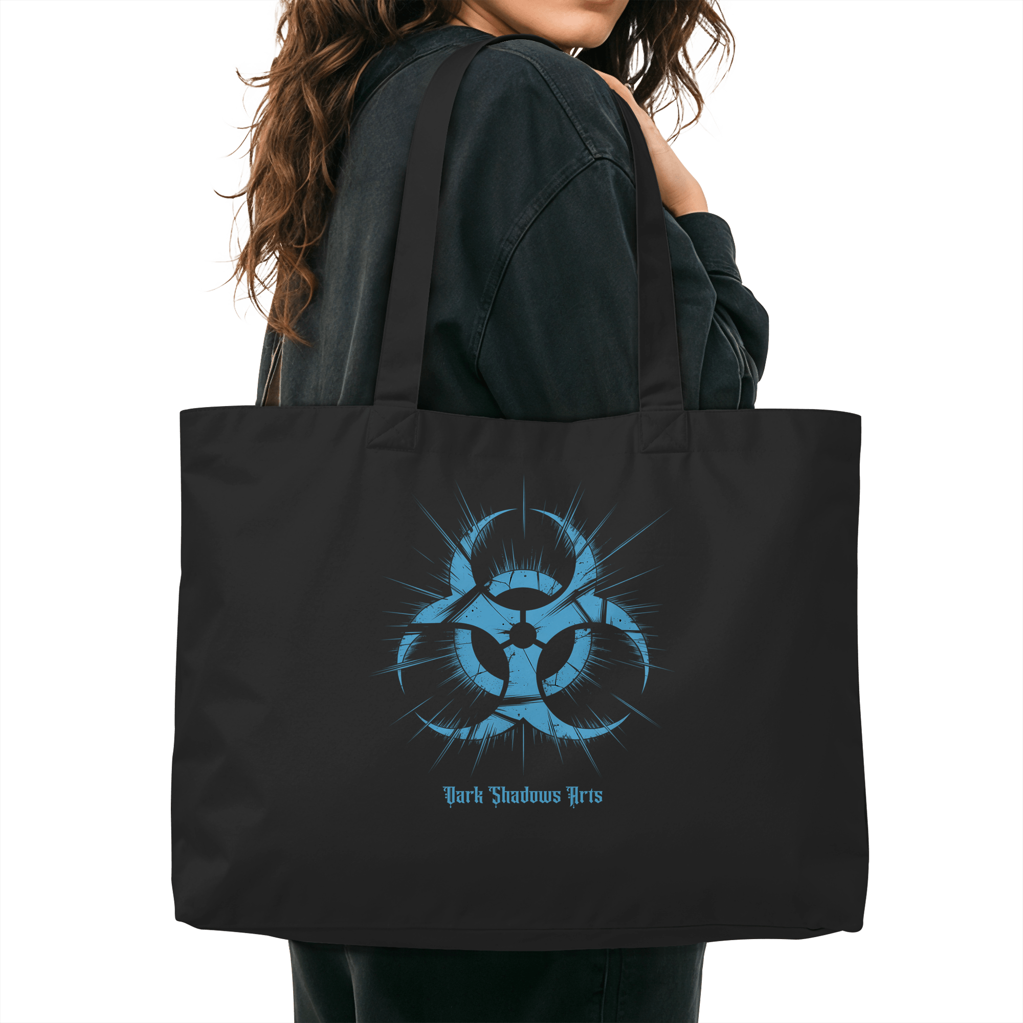 Biohazard Blue_ Apokalyptisches Symbol - Organic Shopping - Bag - Organic Shopping - Bag | Taschen | Dark Shadows Arts