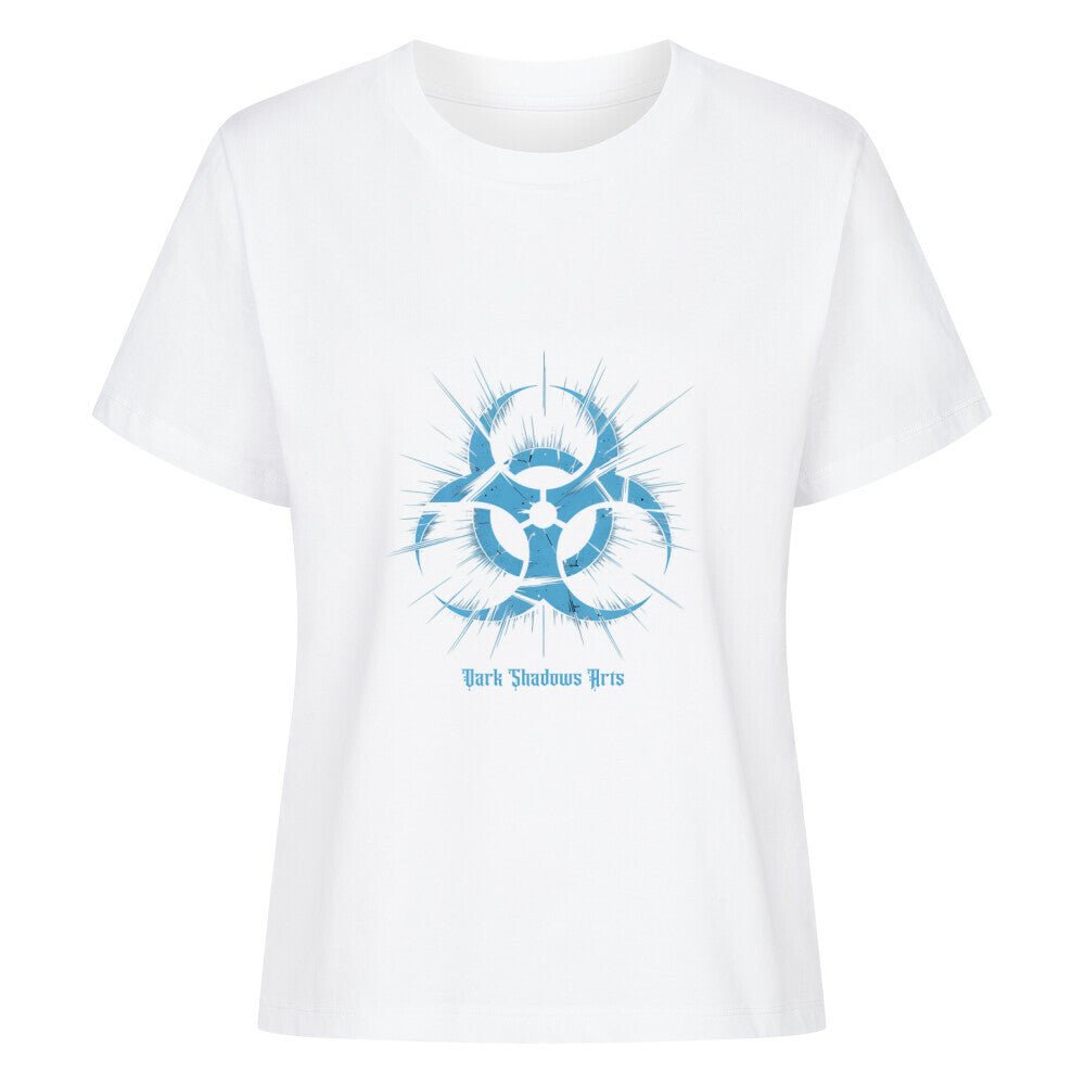 Biohazard Blue_ Apokalyptisches Symbol - Premium Organic Shirt Women | T-Shirt | Dark Shadows Arts