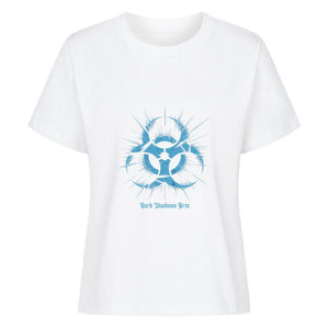 Biohazard Blue_ Apokalyptisches Symbol - Premium Organic Shirt Women | T-Shirt | Dark Shadows Arts