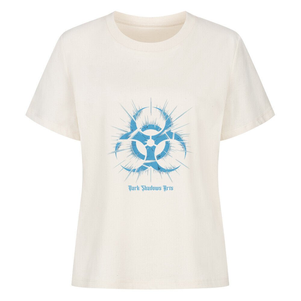 Biohazard Blue_ Apokalyptisches Symbol - Premium Organic Shirt Women | T-Shirt | Dark Shadows Arts