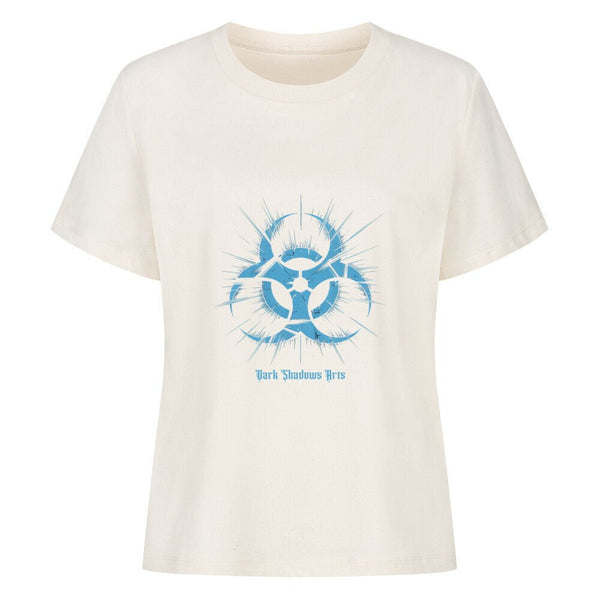 Biohazard Blue_ Apokalyptisches Symbol - Premium Organic Shirt Women | T-Shirt | Dark Shadows Arts