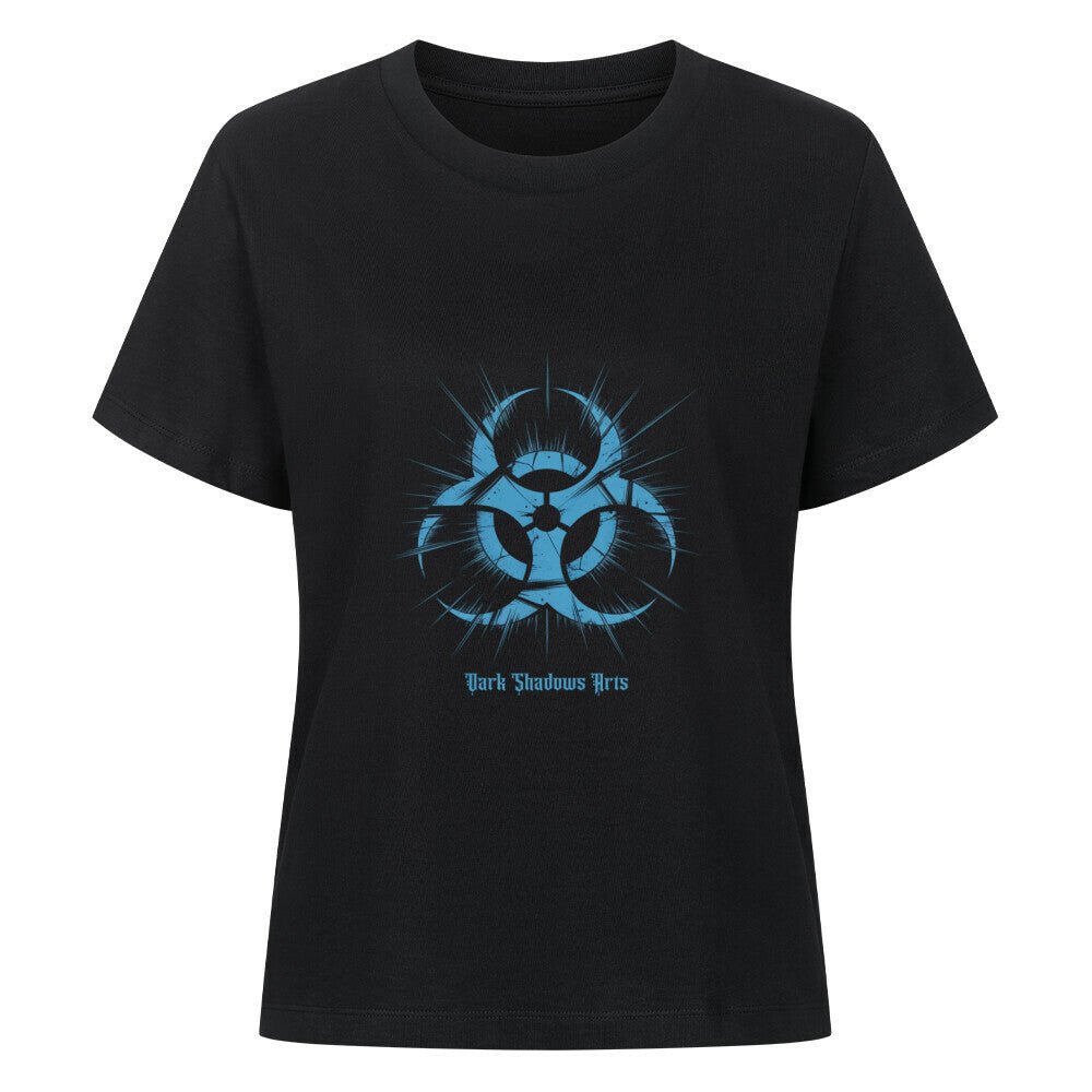 Biohazard Blue_ Apokalyptisches Symbol - Premium Organic Shirt Women | T-Shirt | Dark Shadows Arts
