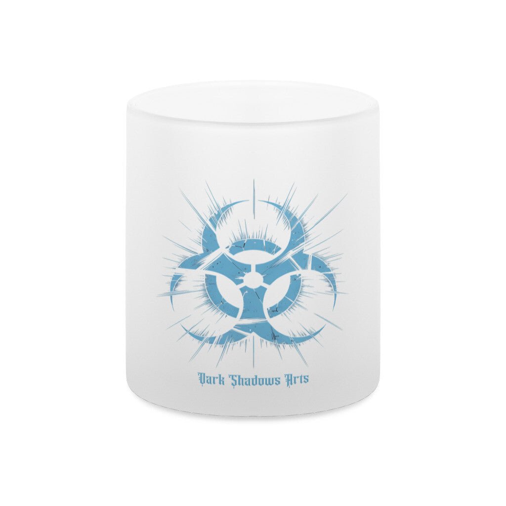 Biohazard Blue_ Apokalyptisches Symbol - Teelichthalter satiniert | Mug | Dark Shadows Arts
