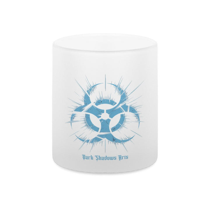 Biohazard Blue_ Apokalyptisches Symbol - Teelichthalter satiniert | Mug | Dark Shadows Arts