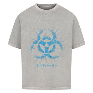 Biohazard Blue_ Apokalyptisches Symbol - VACANCY Oversized Shirt | T-Shirt | Dark Shadows Arts