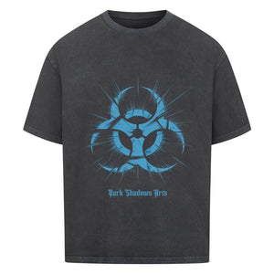 Biohazard Blue_ Apokalyptisches Symbol - VACANCY Oversized Shirt | T-Shirt | Dark Shadows Arts
