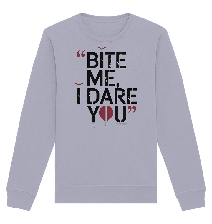 BITE ME, I DARE YOU – Dunkle Versuchung & furchtlose Herausforderung - Organic Basic Unisex Sweatshirt | Sweatshirts | Dark Shadows Arts