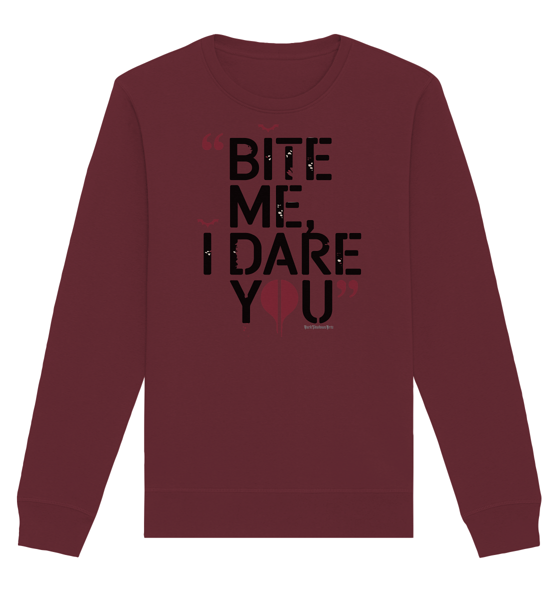 BITE ME, I DARE YOU – Dunkle Versuchung & furchtlose Herausforderung - Organic Basic Unisex Sweatshirt | Sweatshirts | Dark Shadows Arts