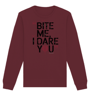 BITE ME, I DARE YOU – Dunkle Versuchung & furchtlose Herausforderung - Organic Basic Unisex Sweatshirt | Sweatshirts | Dark Shadows Arts