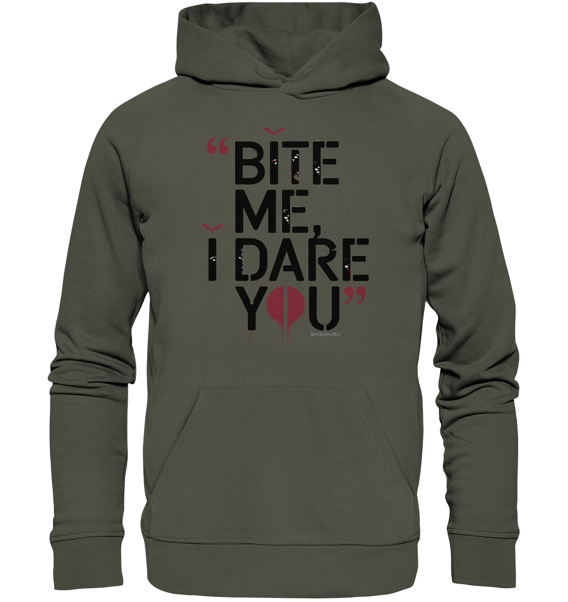 BITE ME, I DARE YOU – Dunkle Versuchung & furchtlose Herausforderung - Organic Hoodie | Hoodies | Dark Shadows Arts