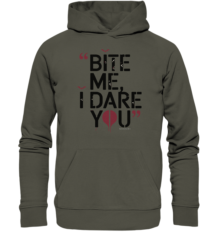 BITE ME, I DARE YOU – Dunkle Versuchung & furchtlose Herausforderung - Organic Hoodie | Hoodies | Dark Shadows Arts