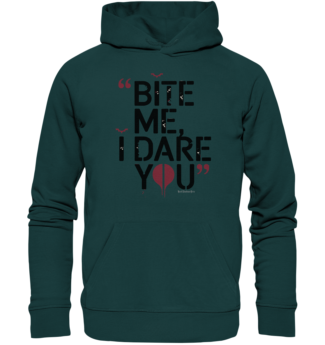 BITE ME, I DARE YOU – Dunkle Versuchung & furchtlose Herausforderung - Organic Hoodie | Hoodies | Dark Shadows Arts
