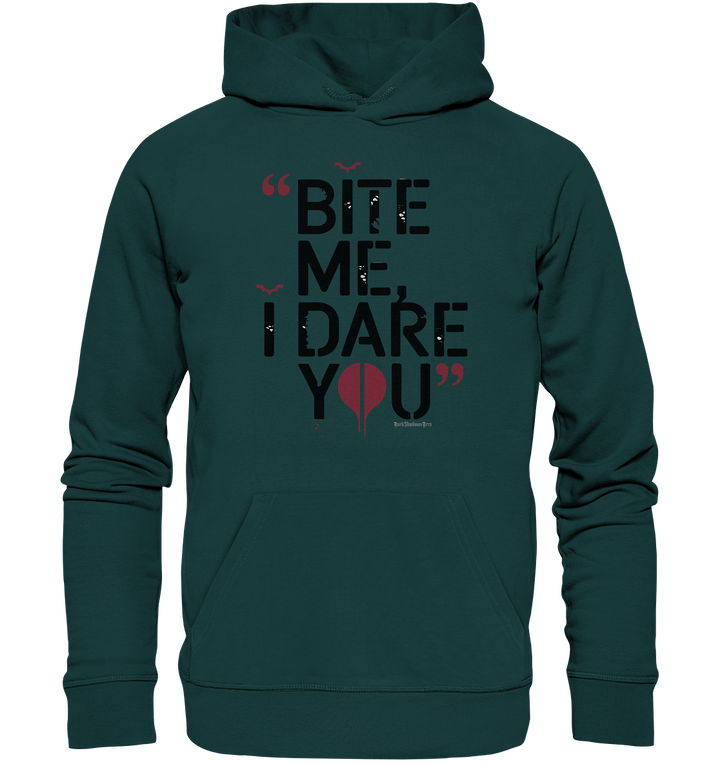 BITE ME, I DARE YOU – Dunkle Versuchung & furchtlose Herausforderung - Organic Hoodie | Hoodies | Dark Shadows Arts