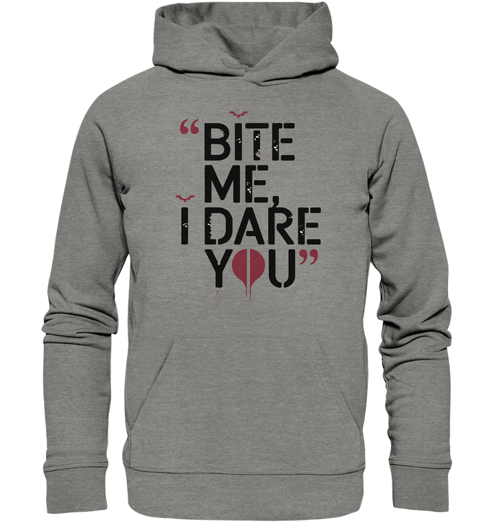 BITE ME, I DARE YOU – Dunkle Versuchung & furchtlose Herausforderung - Organic Hoodie | Hoodies | Dark Shadows Arts