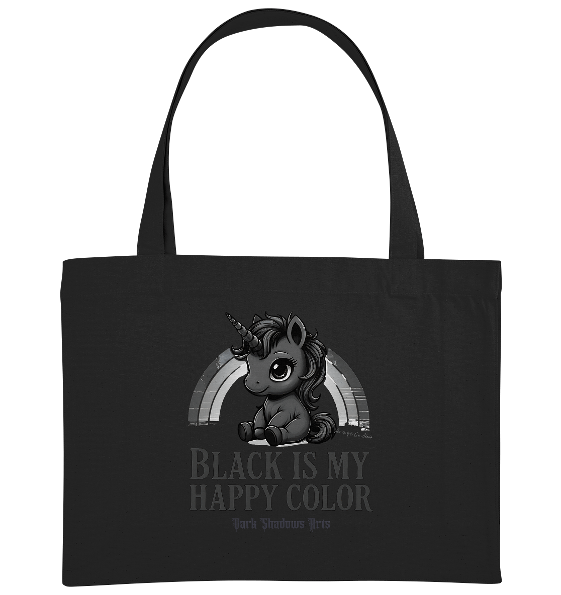 Black is My Happy Color_ Gothic Unicorn - Organic Shopping Bag - Organic Shopping - Bag | Taschen | Dark Shadows Arts