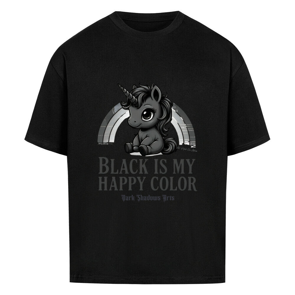 Black is My Happy Color_ Gothic Unicorn - VACANCY Oversized Shirt | T-Shirt | Dark Shadows Arts
