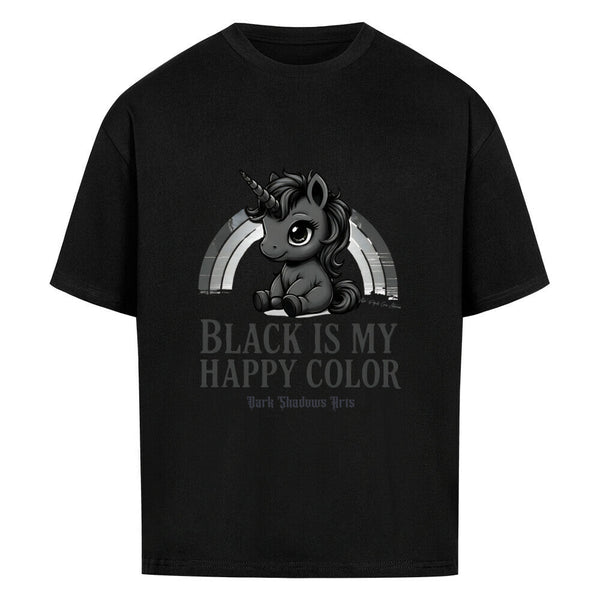 Black is My Happy Color_ Gothic Unicorn - VACANCY Oversized Shirt | T-Shirt | Dark Shadows Arts