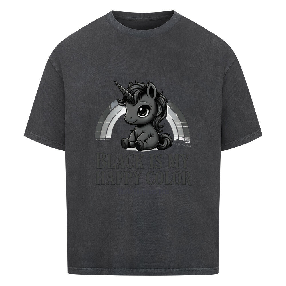Black is My Happy Color_ Gothic Unicorn - VACANCY Oversized Shirt | T-Shirt | Dark Shadows Arts