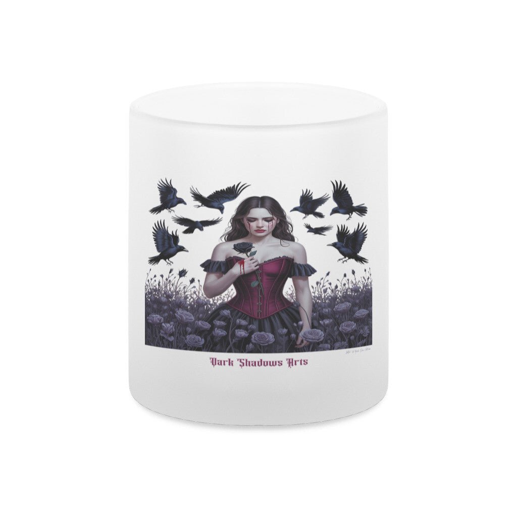 Black Rose Sorrow_ Blutige Träne & Rabenliebe - Glas - Tasse satiniert | Mug | Dark Shadows Arts