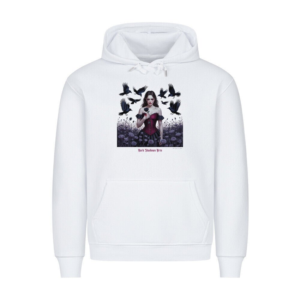 Black Rose Sorrow_ Blutige Träne & Rabenliebe - HigherBlanks Premium Hoodie | Hoodie | Dark Shadows Arts