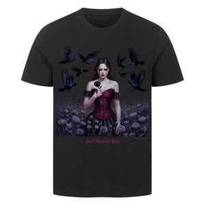 Black Rose Sorrow_ Blutige Träne & Rabenliebe - HigherBlanks Premium T-Shirt | T-Shirt | Dark Shadows Arts