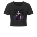 Black Rose Sorrow_ Blutige Träne & Rabenliebe - Ladies Cropped Tee | T-Shirt | Dark Shadows Arts