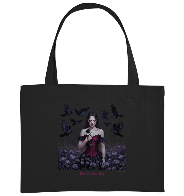 Black Rose Sorrow_ Blutige Träne & Rabenliebe - Organic Shopping - Bag - Organic Shopping - Bag | Taschen | Dark Shadows Arts