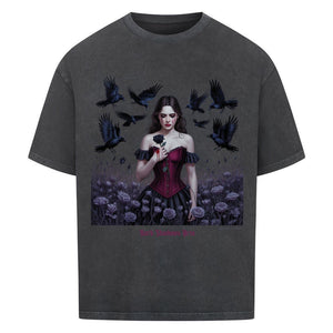 Black Rose Sorrow_ Blutige Träne & Rabenliebe - VACANCY Oversized Shirt | T-Shirt | Dark Shadows Arts