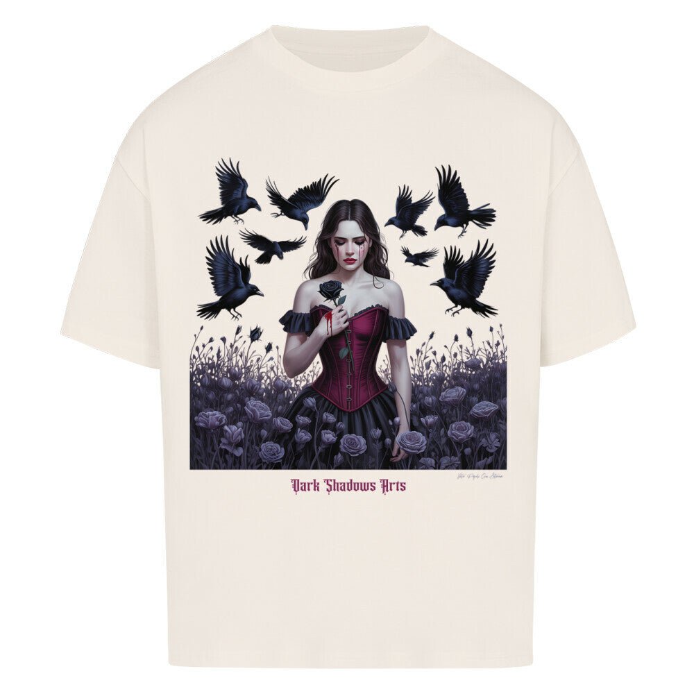 Black Rose Sorrow_ Blutige Träne & Rabenliebe - VACANCY Oversized Shirt | T-Shirt | Dark Shadows Arts