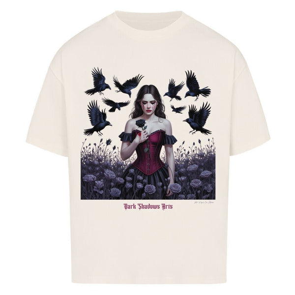 Black Rose Sorrow_ Blutige Träne & Rabenliebe - VACANCY Oversized Shirt | T-Shirt | Dark Shadows Arts