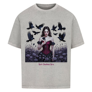 Black Rose Sorrow_ Blutige Träne & Rabenliebe - VACANCY Oversized Shirt | T-Shirt | Dark Shadows Arts