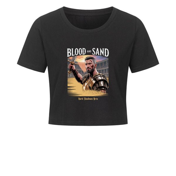 Blood and Sand_ Gladiator des Schicksals - Ladies Cropped Tee | T-Shirt | Dark Shadows Arts