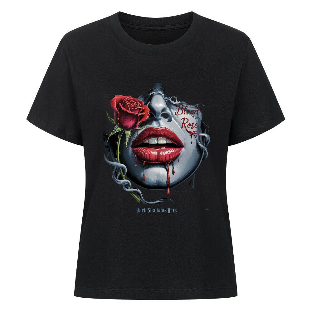 Blood Rose – Lippen voller Sehnsucht - Premium Organic Shirt Women | T-Shirt | Dark Shadows Arts