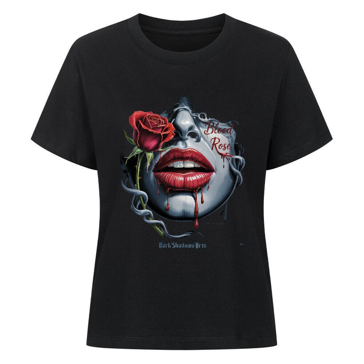 Blood Rose – Lippen voller Sehnsucht - Premium Organic Shirt Women | T-Shirt | Dark Shadows Arts