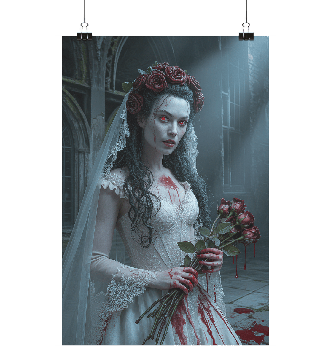 Bloody wedding - Die düstere Eleganz der verfluchten Braut - Poster Din A1 (hoch) | Wall Art | Dark Shadows Arts