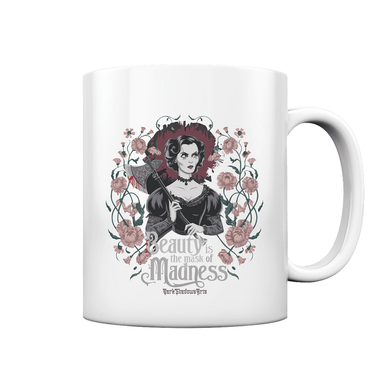 Blutige Schönheit - Dark Lady mit Axt - Tasse glossy | Trinkgefäße | Dark Shadows Arts