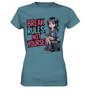 BREAK RULES, NOT YOURSELF – Kreatives Design für Rebell:innen - Ladies Premium Shirt | Lady - Shirts | Dark Shadows Arts