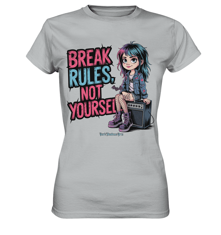 BREAK RULES, NOT YOURSELF – Kreatives Design für Rebell:innen - Ladies Premium Shirt | Lady - Shirts | Dark Shadows Arts