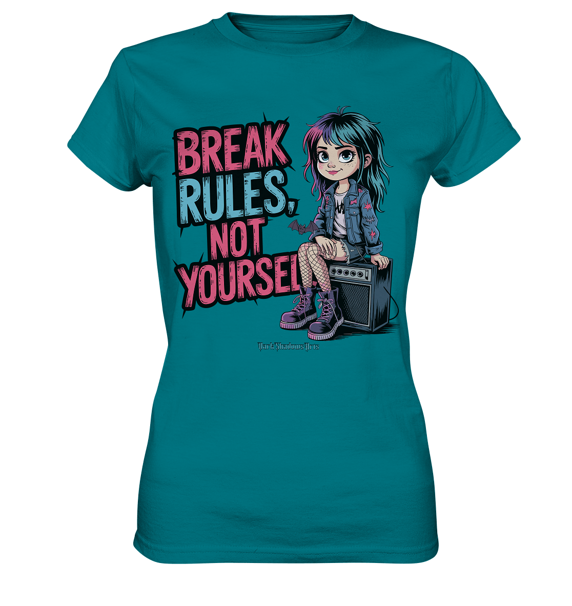 BREAK RULES, NOT YOURSELF – Kreatives Design für Rebell:innen - Ladies Premium Shirt | Lady - Shirts | Dark Shadows Arts