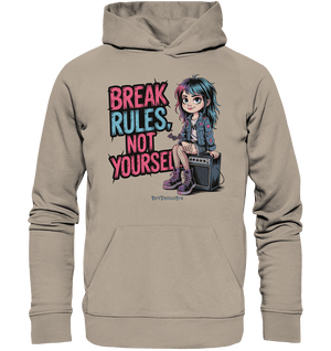 BREAK RULES, NOT YOURSELF – Kreatives Design für Rebell:innen - Organic Hoodie | Hoodies | Dark Shadows Arts